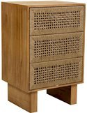 table de chevet bois naturel tiroirs corde tressée élégante