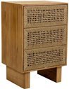 table de chevet bois naturel tiroirs corde tressée élégante