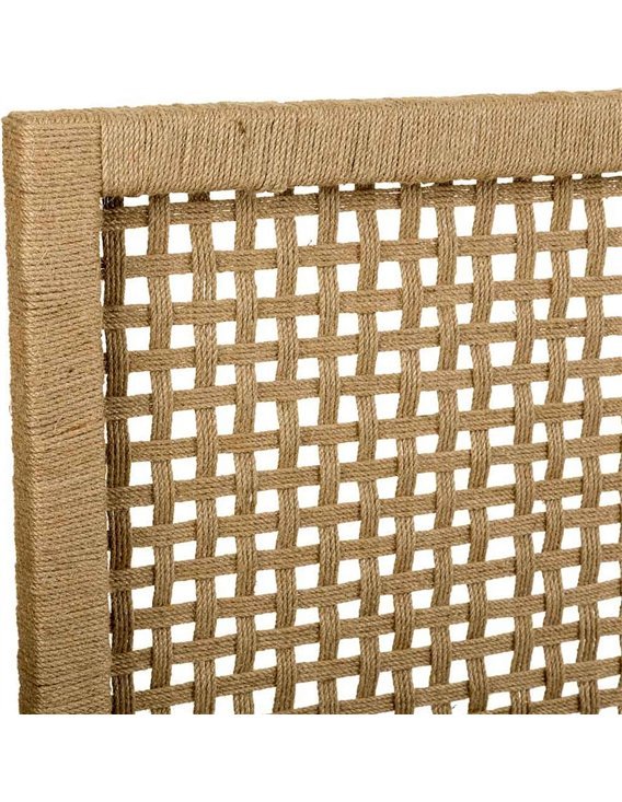 élégante tête de lit bois corde tressée style artisanal