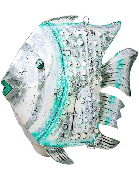 porte bougie poisson métal blanc décoration intérieure élégante