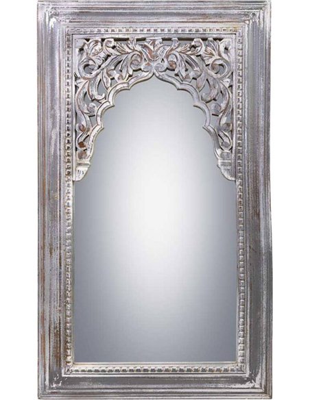 miroir mural artisanal bois de manguier patiné