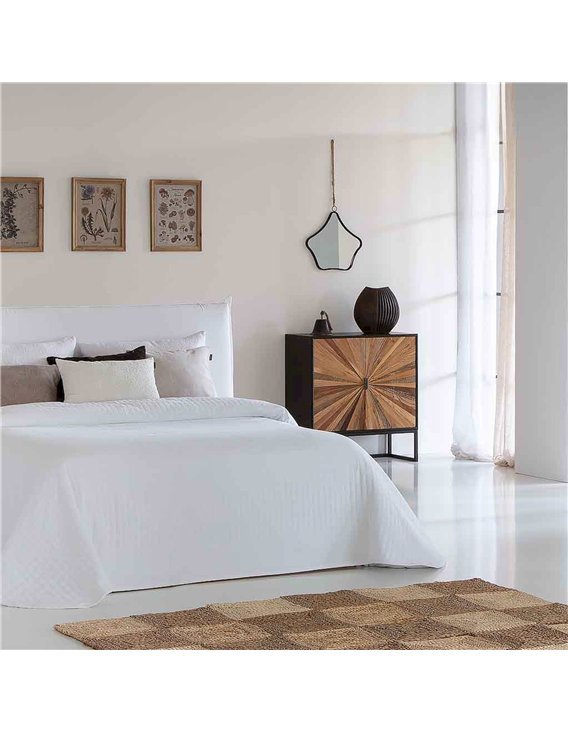 meuble de rangement moderne portes bois motif soleil