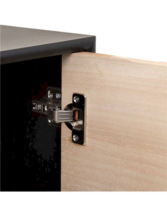 buffet deux portes bois métal inspiration soleil