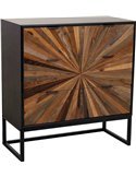 commode contemporaine en bois et métal design graphique élégant