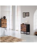 commode trois tiroirs bois métal style contemporain raffiné