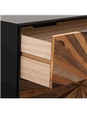 commode bois métal design moderne avec motif rayonnant