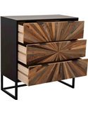 Commode contemporaine bois et métal effet graphique raffiné