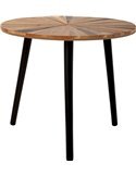 table dappoint ronde bois et métal noir design contemporain