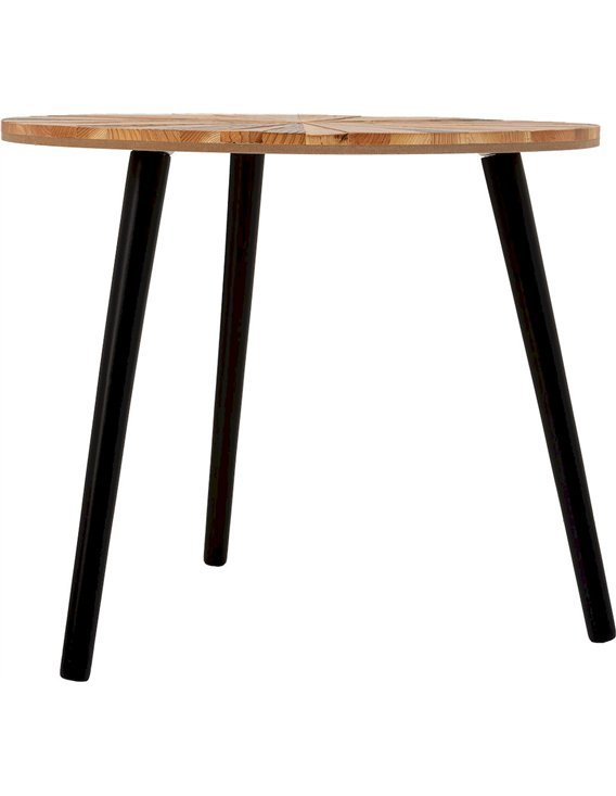 table auxiliaire ronde bois naturel et métal noir