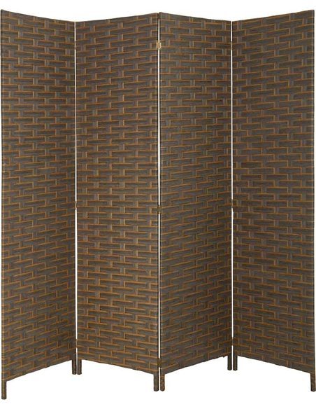 paravent en papier tressé ambiance chaleureuse café jaune