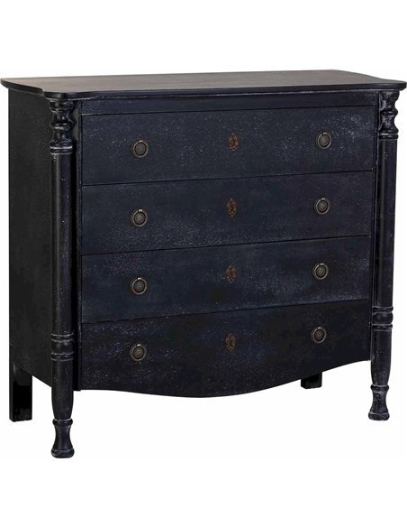 commode bois noir laqué style artisanal chic