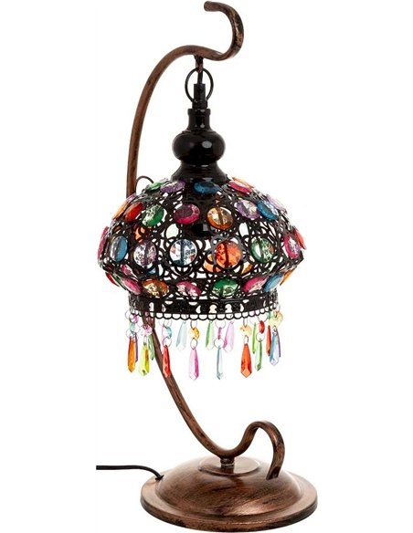 lampe décorative métal perles multicolores ambiance bohème