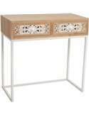 console bois blanc sculpté design contemporain élégant