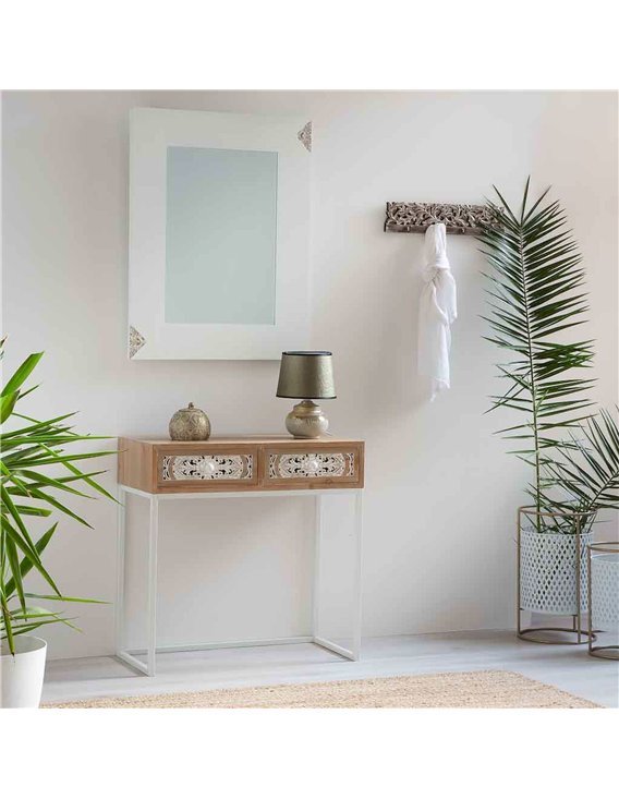 meuble d entrée bois métal blanc style moderne