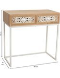 console tiroirs sculptés bois blanc tendance contemporaine