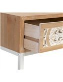 console entrée contemporaine bois sculpté blanc