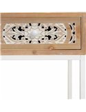 console bois métal blanc deux tiroirs style contemporain