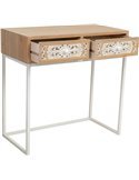 console design bois blanc sculpté pour hall d entrée