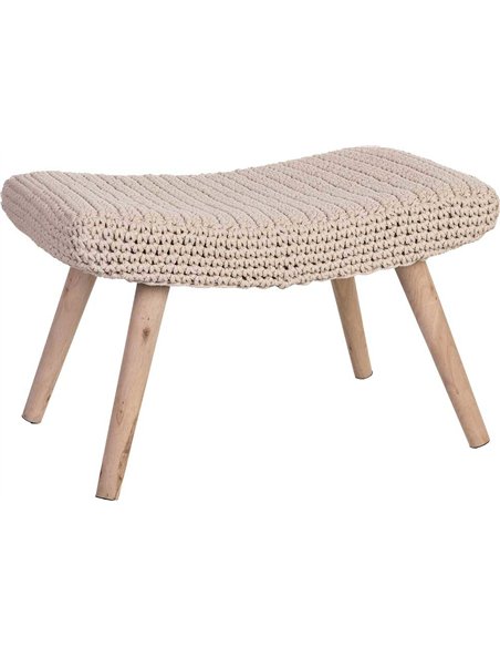 banquette contemporaine bois coton tressé beige design élégant