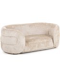 canapé pour chien en tissu chenille beige raffiné