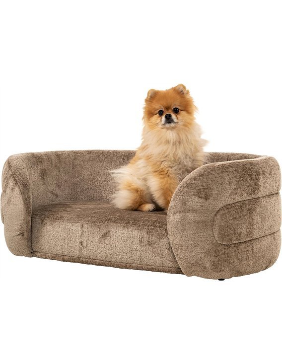 lit douillet pour chien en chenille taupe déco raffinée