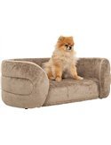 Lit pour chien en chenille taupe confort et élégance