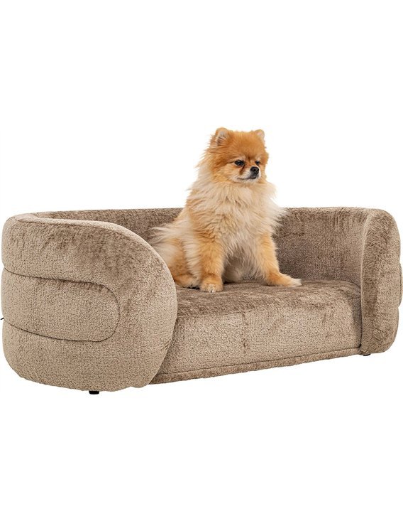 Lit pour chien en chenille taupe confort et élégance
