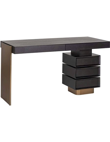 bureau contemporain cinq tiroirs coloris charbon design élégant