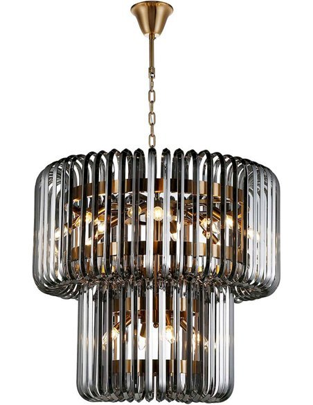 lustre design verre fumé élégant pour salon contemporain