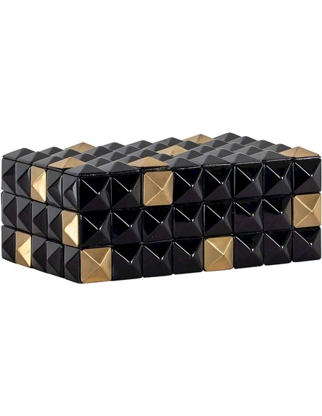 boîte décorative noire et or design intérieur élégant