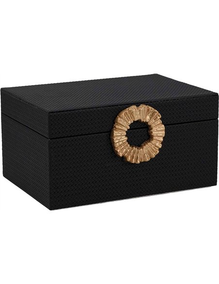 boîte de rangement noire or design élégant pour décoration intérieure