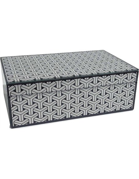 boîte déco graphique noir et blanc pour rangement élégant