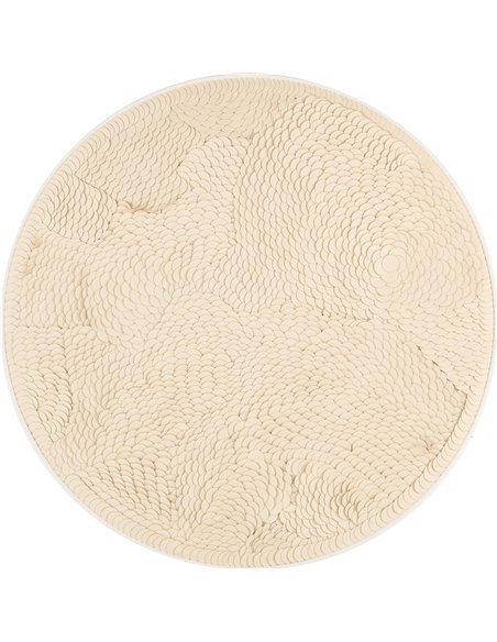 décoration murale flow blanc ronde élégante à motif texturé