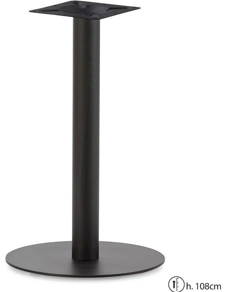 Pied de table métal noir finition mate pour plateau rond 90cm