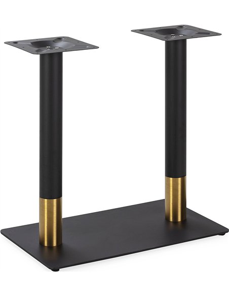 Pied de table métal doré noir finition brossée design élégant