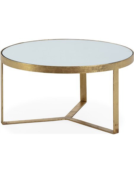 Table basse dorée miroir design élégant en métal raffiné