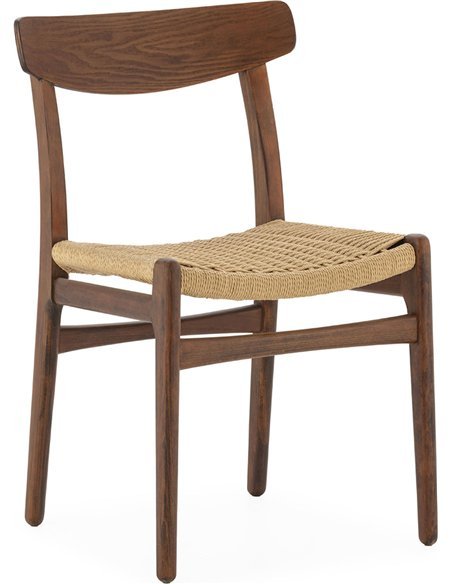 Chaise en bois de hêtre et corde assise confortable élégante