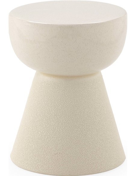 Tabouret en céramique blanc design élégant pour salon ou terrasse