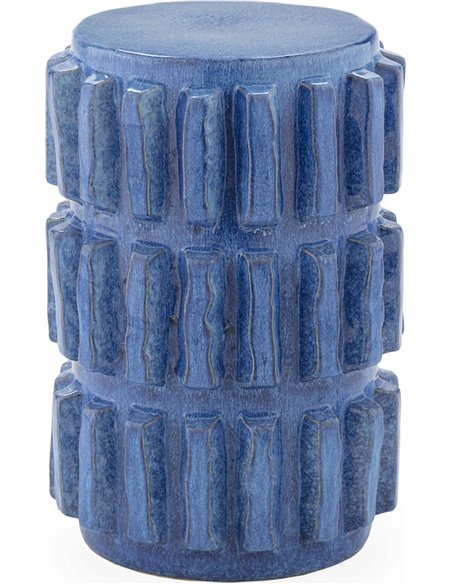 Tabouret en céramique bleu design assise d’appoint élégante