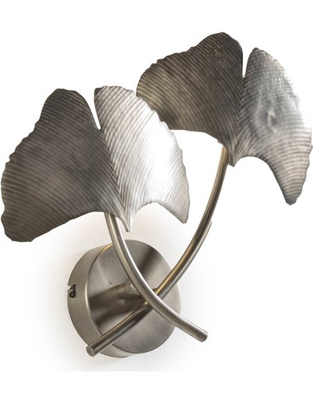 applique murale métal nickel finition vintage design feuille élégante