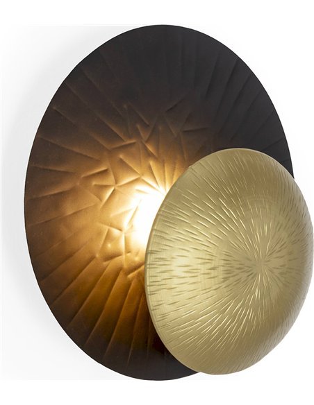 Applique murale métal noir doré design chic lumière chaleureuse