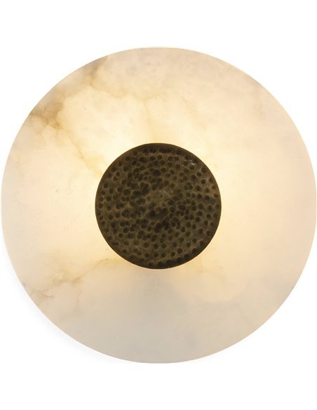 applique murale albâtre blanc et laiton vieilli design raffiné