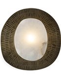 Applique murale albâtre blanc et laiton vieilli élégance lumineuse