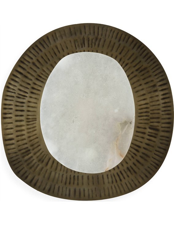 Applique murale albâtre blanc et laiton vieilli élégance lumineuse