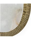 Applique murale albâtre blanc et laiton vieilli élégance lumineuse