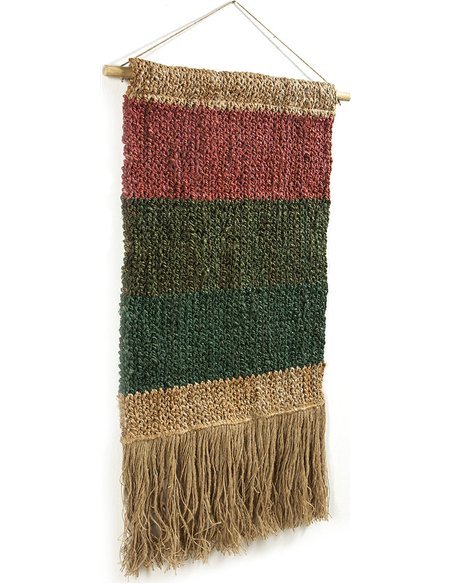 Tapisserie murale tissée multicolore style bohème chic
