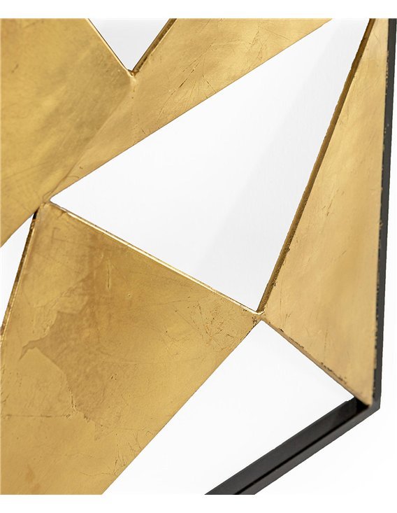 Sculpture murale métal doré et noir design géométrique contemporain