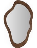 miroir mural bois marron foncé forme organique élégante