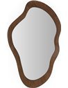 miroir mural bois marron foncé forme organique élégante