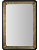 Miroir mural doré et noir métal bois design élégant salon